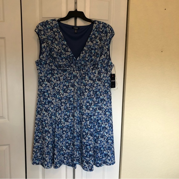 Chaps Dresses & Skirts - CHAPS Plus size 22W Blue Floral Slip-on Dress NWT